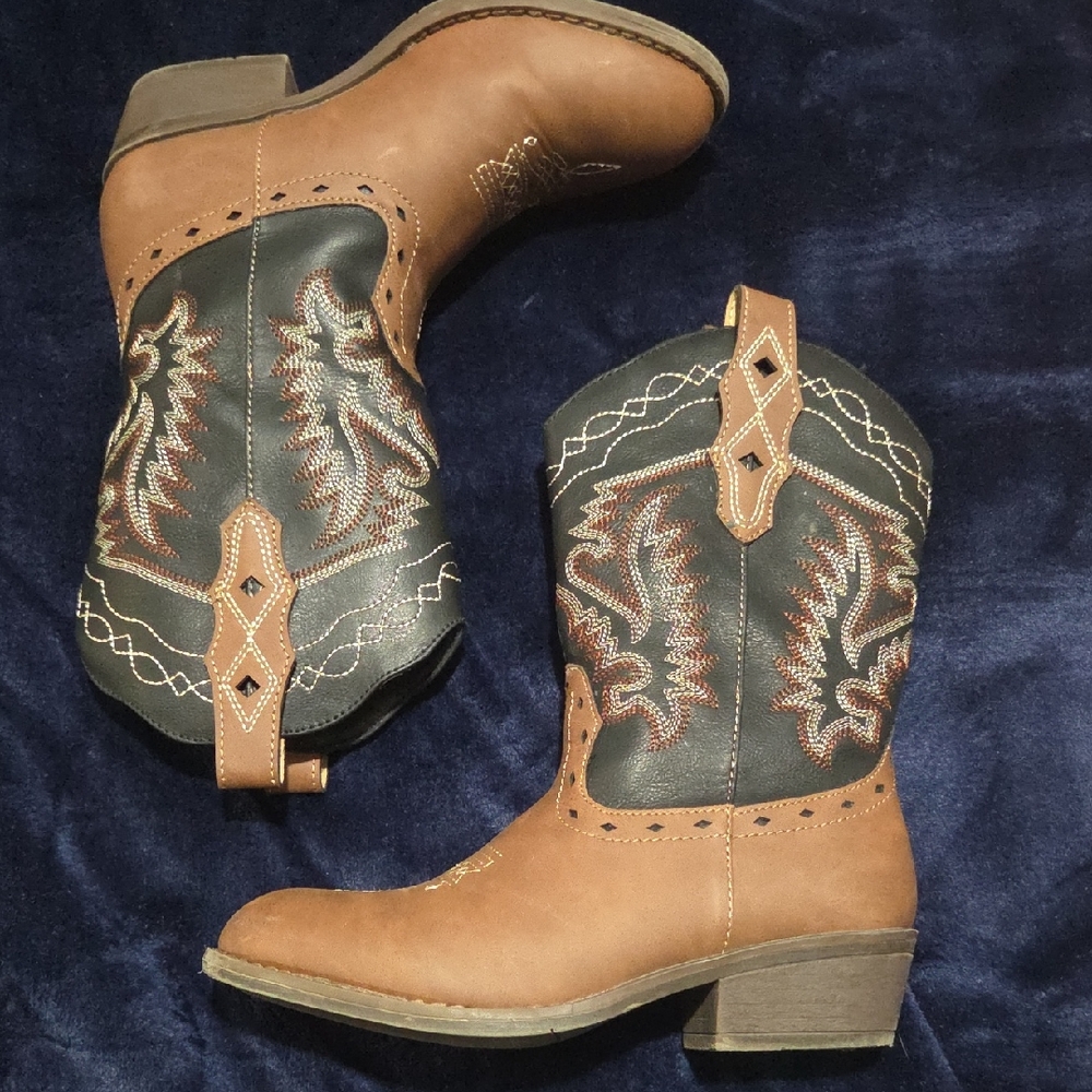 Kids Western Cowboy Boots - Brown and Black